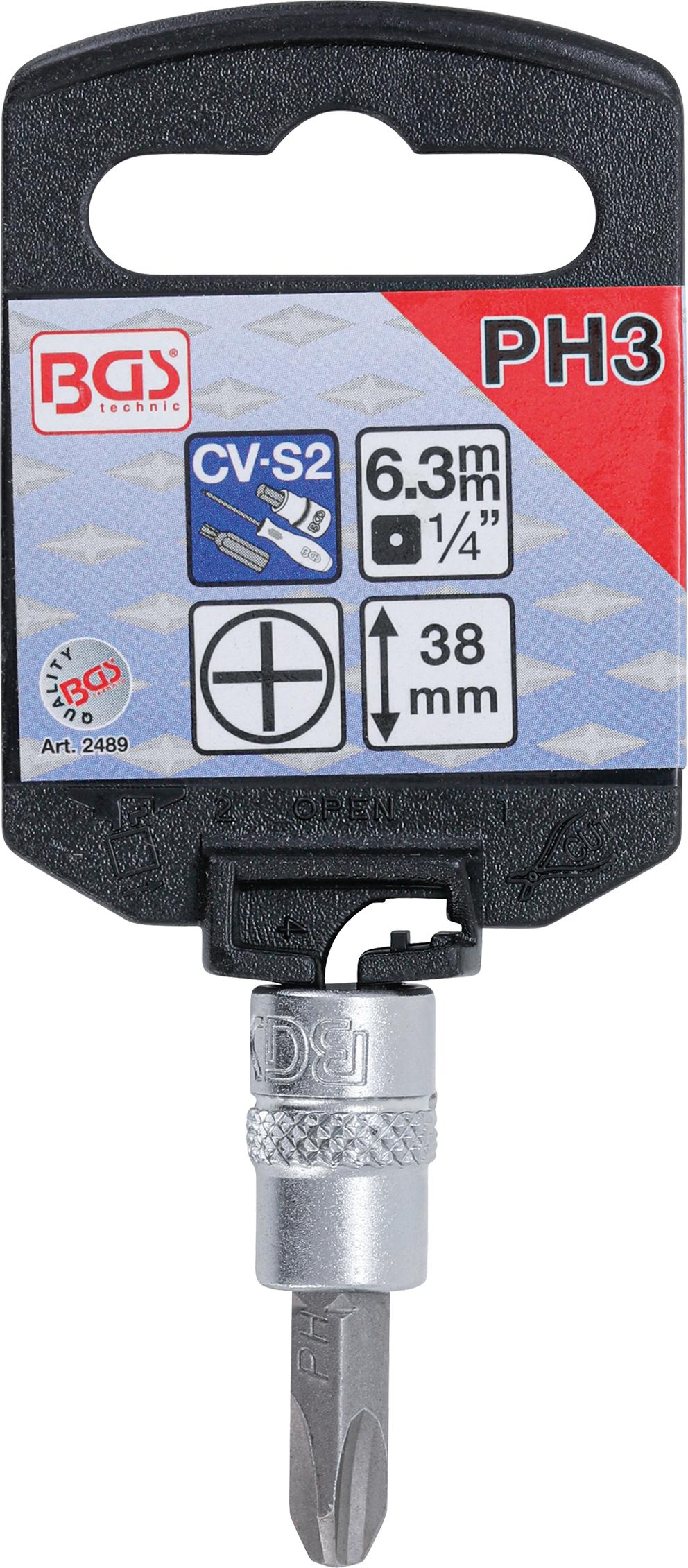 BIT SOCKET | 6.3 MM (1/4") DRIVE | CROSS SLOT PH3 (2489)