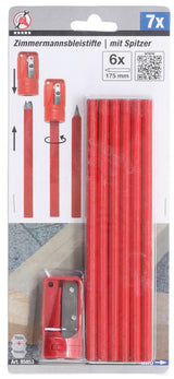 CARPENTER’S PENCILS | 175 MM | WITH SHARPENER | 7 PCS. (85853)