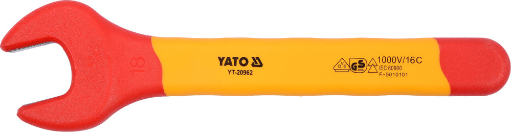 INSULATED OPEN END WRENCH 18MM VDE (YT-20962)