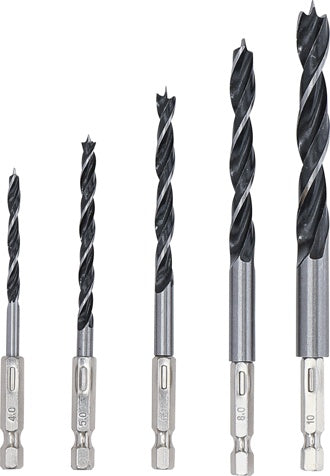 WOOD DRILL SET | 6 - 14 MM | 6-POINT SHAFT | 5 PCS. (50799)