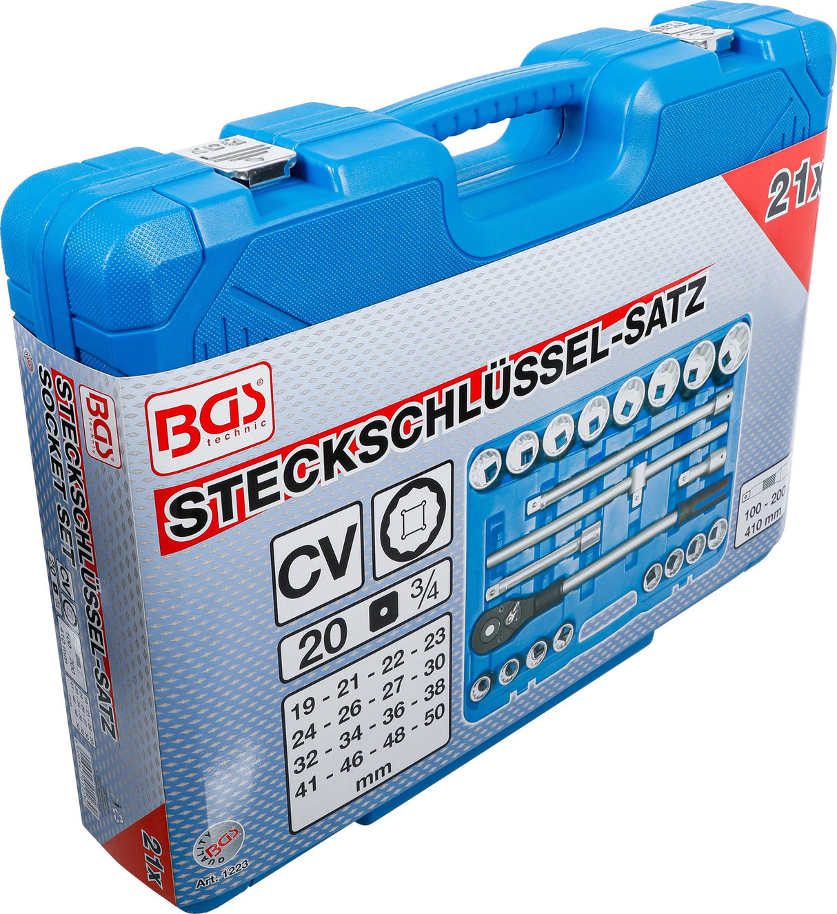 SOCKET SET 12-POINT | 20 MM (3/4") DRIVE | 21 PCS. (1223)