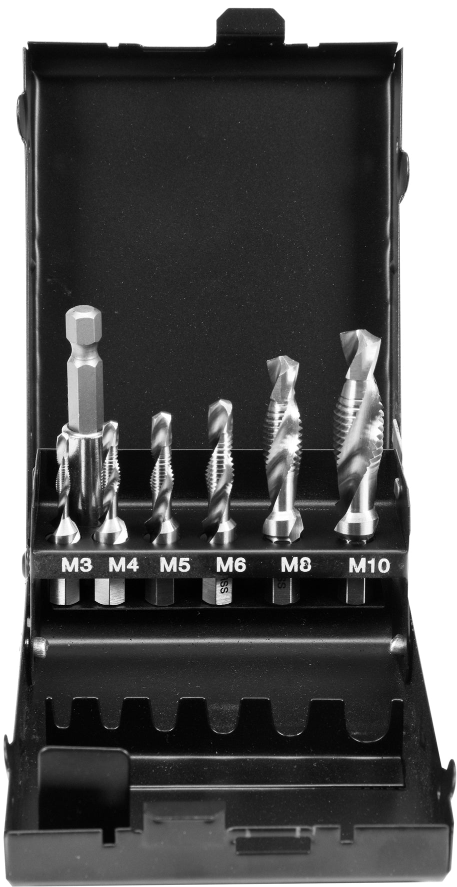 COMBINED DRILL TAPS M3-M10 7PCS SET HEX (YT-44849)