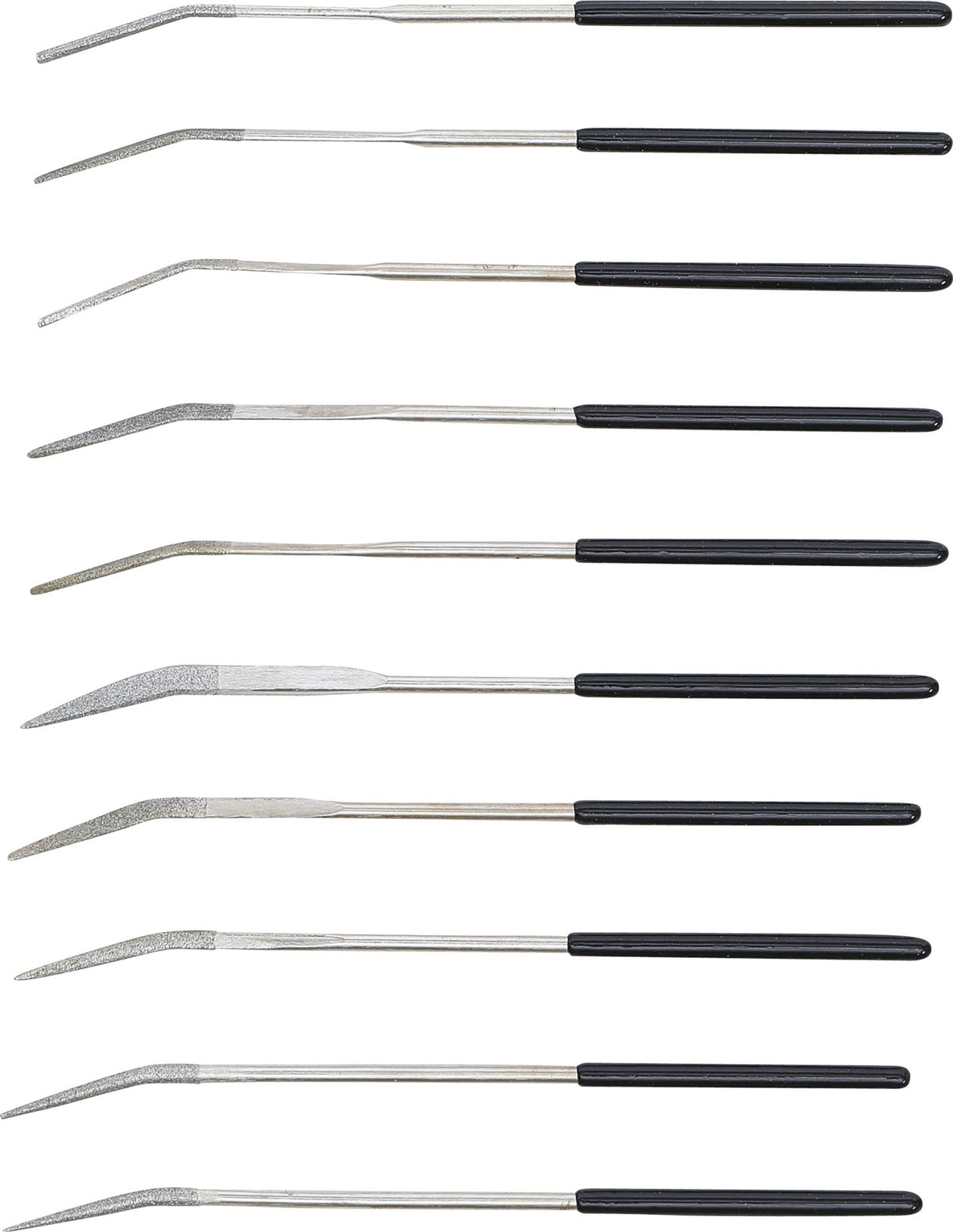 DIAMOND HOLE FILE SET | BENT | 140 X 3 MM | 10 PCS. (1921)