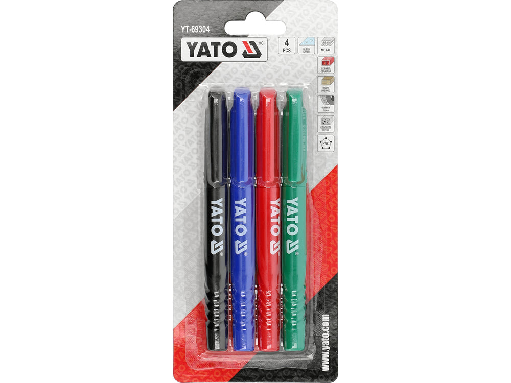 TECHNICAL MARKERS SET 4 PCS / BLACK-GREEN-RED-BLUE (YT-69304)