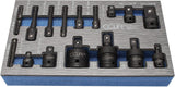 IMPACT ADAPTER AND UNIVERSAL JOINT SET | CR-MO | 17 PCS. (H640617)