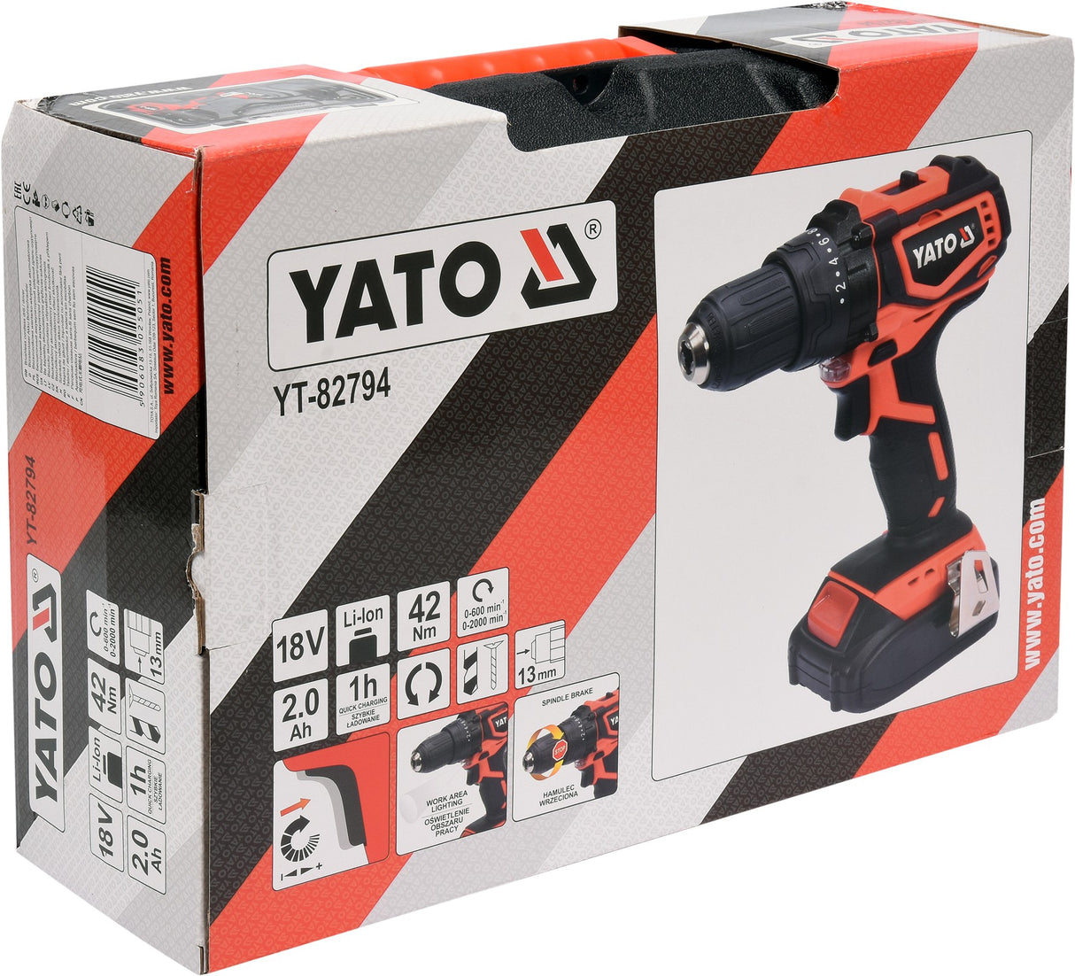 DRILL DRIVER 18V BL MOTOR 42NM - 2AH (YT-82794)