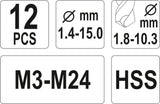 SCREW EXTRACTOR SET 12PCS (YT-0591)