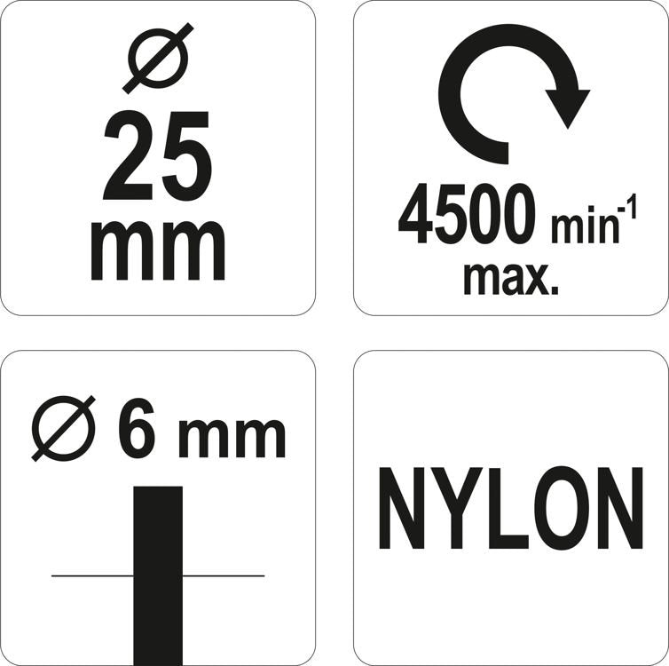 CUP BRUSH NYLON 25MM FOR DRILL (YT-47780)