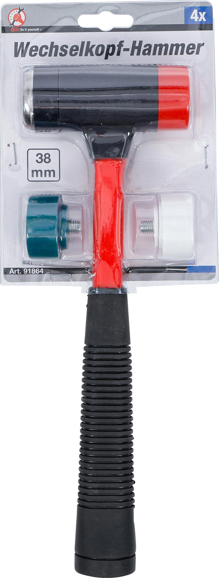 HAMMER SET WITH INTERCHANGEABLE HEADS | FIBREGLAS SHAFT | Ø 38 MM (91864)