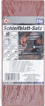SANDING PADS SET | ORBITAL SANDER / HAND GRINDER | 93 X 230 MM | K 60 - 120 | 25 PCS. (80813)