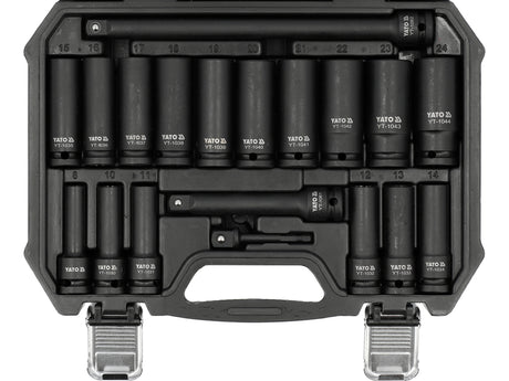 Pitkien iskuhylsyjen sarja 1/2" | 8-24 mm | 19 osaa (YT-10556)