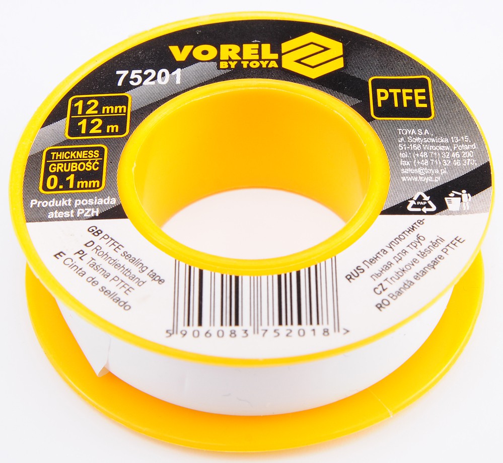 PTFE TAPE 12MX12MMX0.1MM (75201)