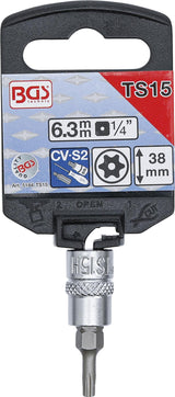 BIT SOCKET | 6.3 MM (1/4") DRIVE | T-STAR TAMPERPROOF (FOR TORX) TS15 (5184-TS15)