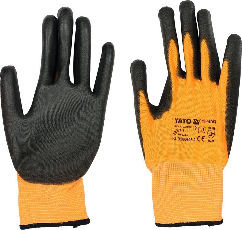 SAFETY GLOVES TOUCHSCREEN FING. PU S.10 (YT-74753)