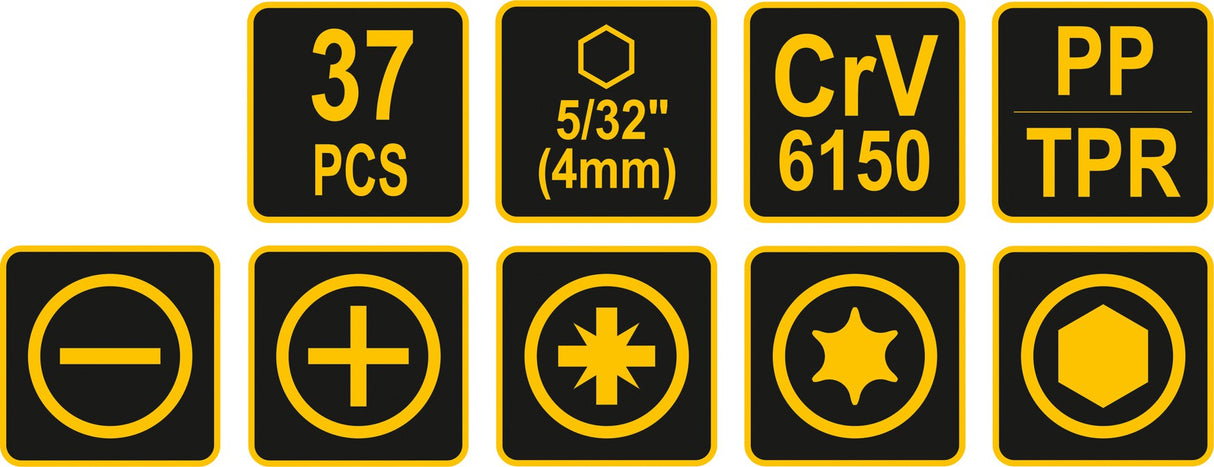 PRECISION SCREWDRIVER WITH SOCKETS AND PRECISION BITS | 37 PCS. (65022)