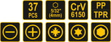 PRECISION SCREWDRIVER WITH SOCKETS AND PRECISION BITS | 37 PCS. (65022)