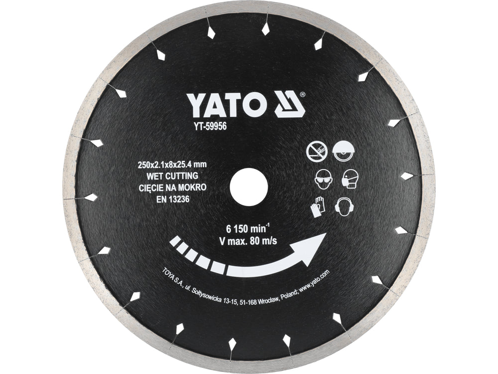 DIAMOND BLADE FOR WET CUTTING CERAMIC 250MM (YT-59956)
