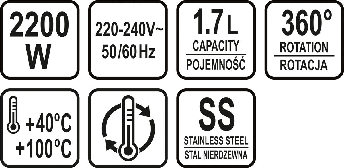 EL. GLASS KETTLE, LED 1,7L TEMP.CONTROL (68173)