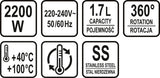 EL. GLASS KETTLE, LED 1,7L TEMP.CONTROL (68173)