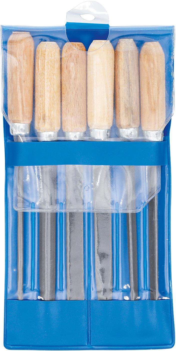 KEY FILE SET | WOODEN HANDLE | 100 MM | 6 PCS. (50204)