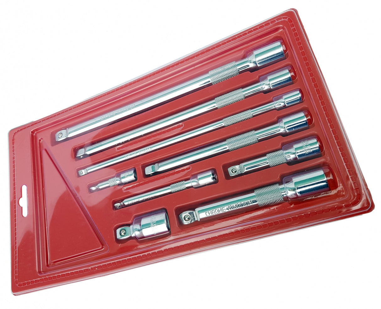 EXTENSION BAR SET | FLEX HANDLE | 6.3 MM (1/4") / 10 MM (3/8") / 12.5 MM (1/2") | 9 PCS. (KD146)