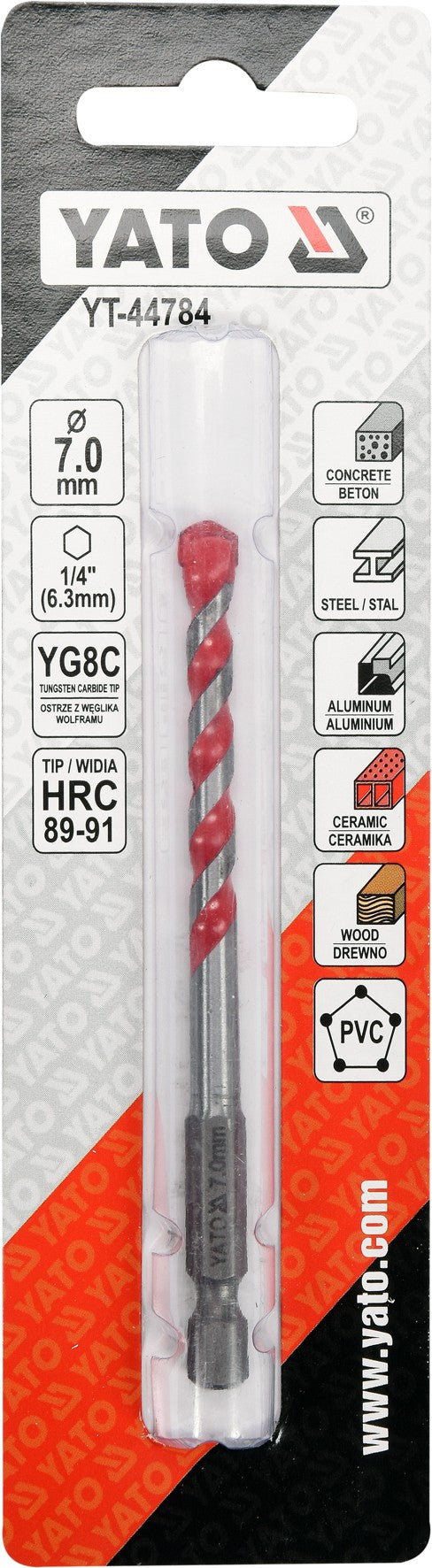 UNIVERSAL DRILL WITH HEX SHANK 7,0MM (YT-44784)