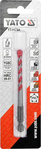 UNIVERSAL DRILL WITH HEX SHANK 7,0MM (YT-44784)