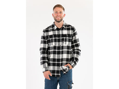FLANNEL SHIRT WHITE S. 3XL (YT-78817)