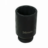 LONG IMPACT SOCKET SET | 12-POINT | 30 - 36 MM | 5 PCS. (H1552)