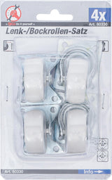 SWIVEL AND FIXED CASTORS SET | 40 MM | 4 PCS. (80330B)