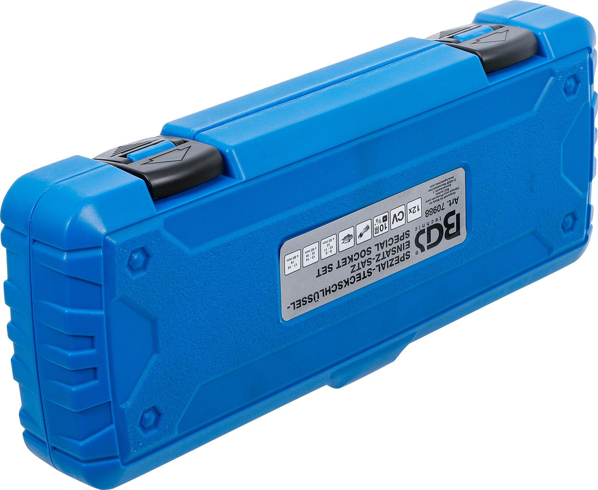 SPECIAL SOCKET SET, SLOTTED | 10 MM (3/8") DRIVE | 8 - 19 MM | 12 PCS. (70988)