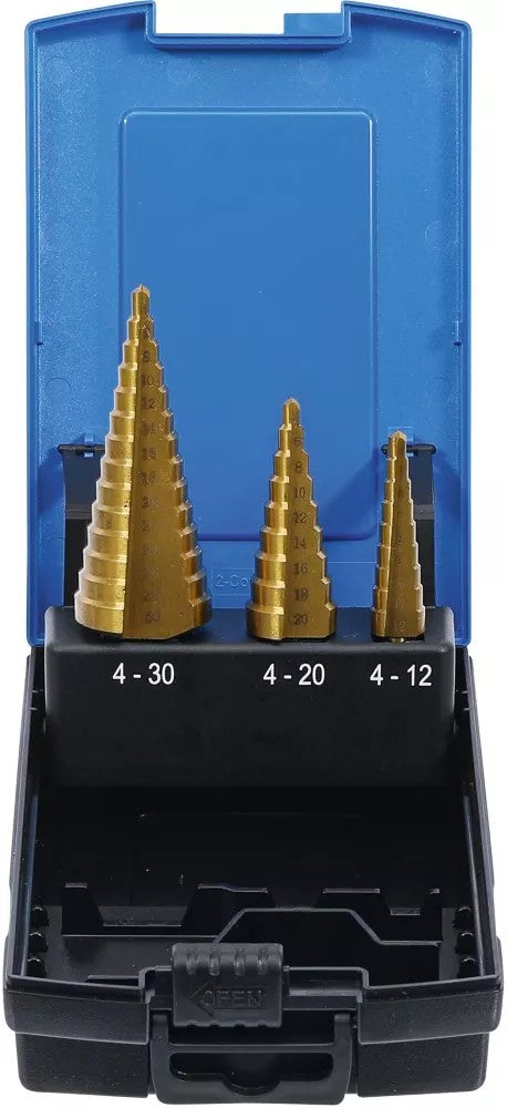 STEP DRILL SET | TITANIUM-NITRIDED | Ø 4 - 30 MM | 3 PCS. (1624)