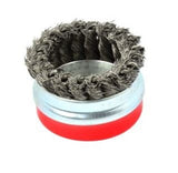 WIRE BRUSH POT TYPE | TWISTED / WITH RING | M14 | Ø 75 MM (ES740075R)