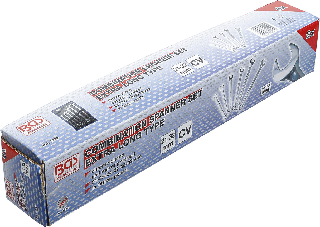COMBINATION SPANNER SET | EXTRA LONG | 21 - 32 MM | 6 PCS. (1229)