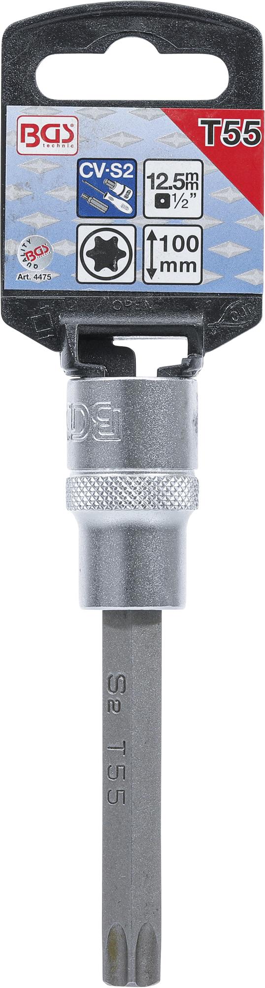 BIT SOCKET | LENGTH 100 MM | 12.5 MM (1/2") DRIVE | T-STAR (FOR TORX) T55 (4475)