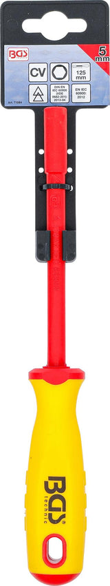 VDE SOCKET SCREWDRIVER | HEXAGON | 5 MM | BLADE LENGTH 125 MM (71084)