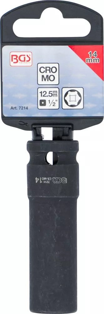 IMPACT SOCKET HEXAGON, DEEP | 12.5 MM (1/2") DRIVE | 14 MM (7214)