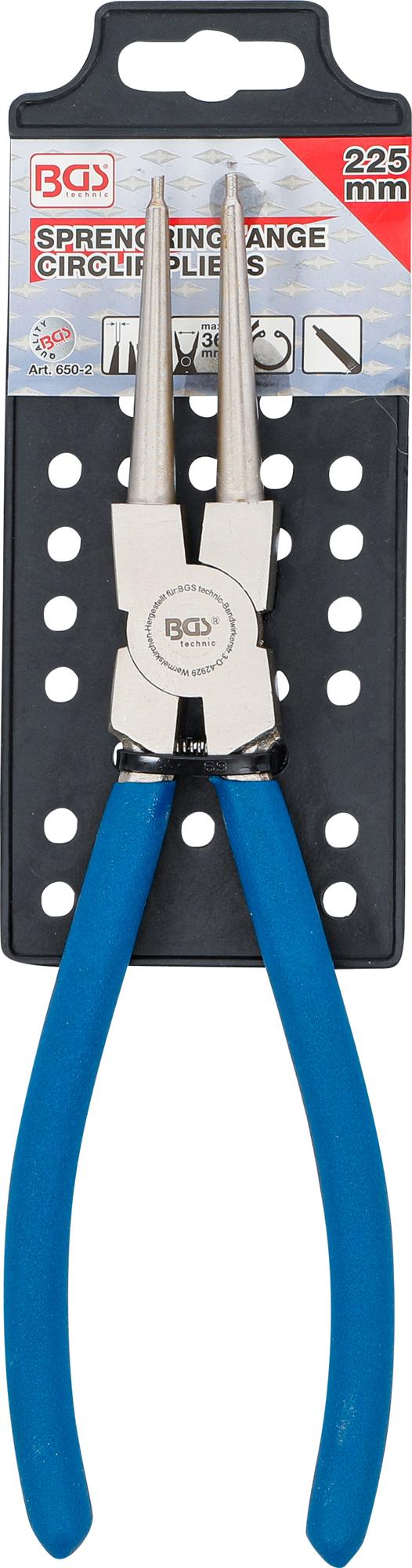 CIRCLIP PLIERS | STRAIGHT | FOR INSIDE CIRCLIPS | 225 MM (650-2)