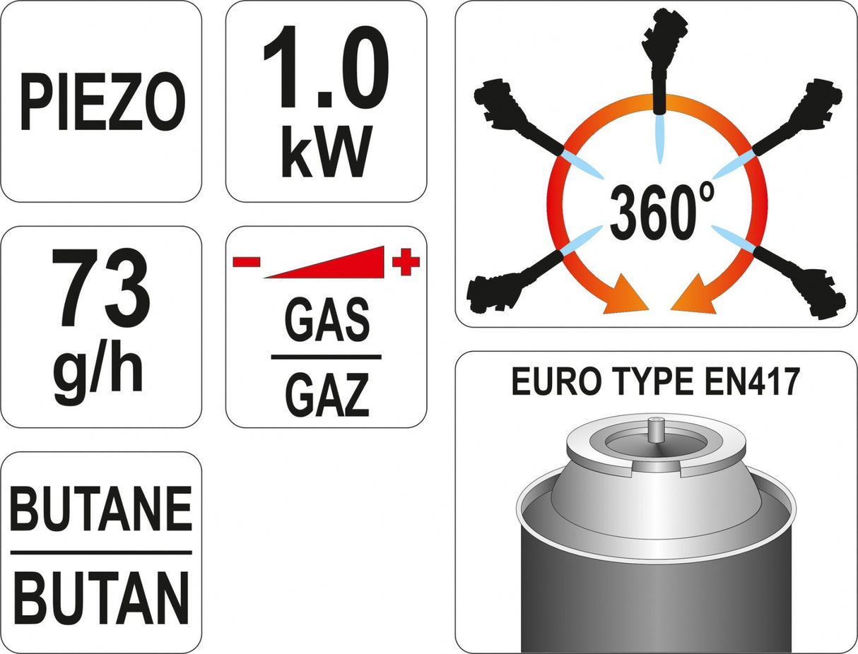 GAS TORCH 360 WITH PIEZO (YT-36710)