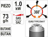 GAS TORCH 360 WITH PIEZO (YT-36710)