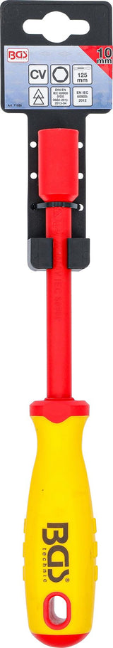 VDE SOCKET SCREWDRIVER | HEXAGON | 10 MM | BLADE LENGTH 125 MM (71090)