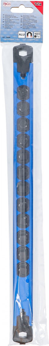 SOCKET HOLDER WITH SQUARE FOR 12 SOCKETS | MAGNETIC | FOR 10 MM (3/8") DRIVE (74550)