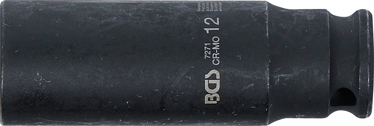 IMPACT SOCKET HEXAGON, DEEP | 6,3 MM (1/4") DRIVE | 12 MM (7271)