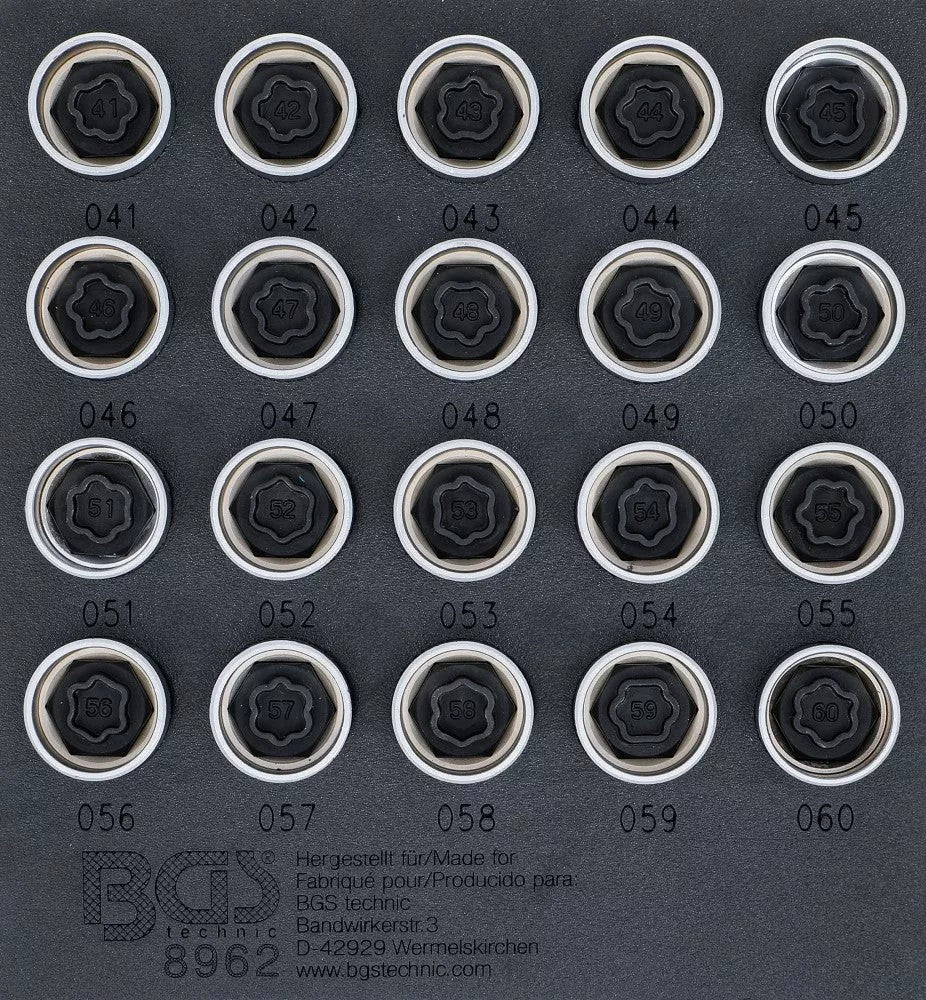 TOOL TRAY 1/6: RIM LOCK SOCKET SET FOR BMW | 20 PCS. (8962)
