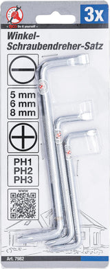 L- TYPE WRENCH SET | SLOT SL / CROSS SLOT | 3 PCS. (7982)