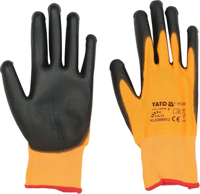 SAFETY GLOVES TOUCHSCREEN FING. PU S. 8 (YT-74751)