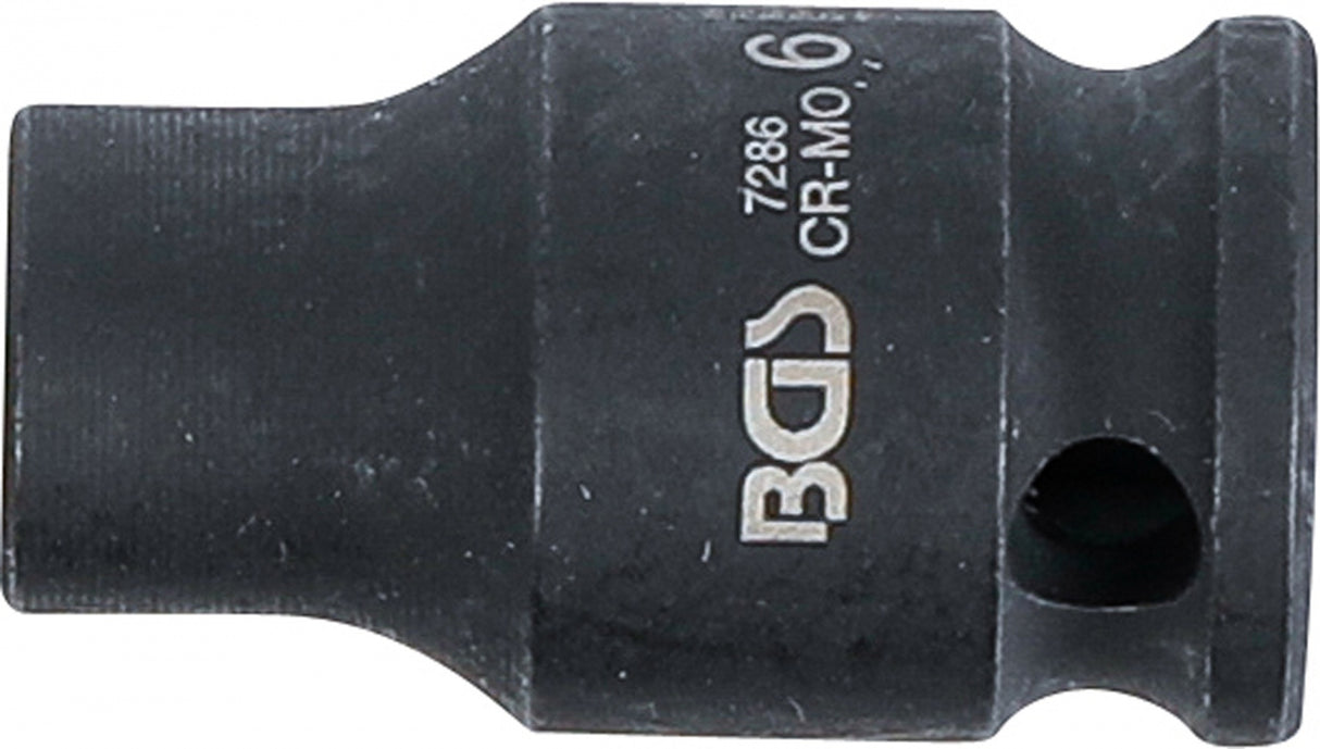 IMPACT SOCKET, HEXAGON | 6.3 MM (1/4") DRIVE | 6 MM (7286)