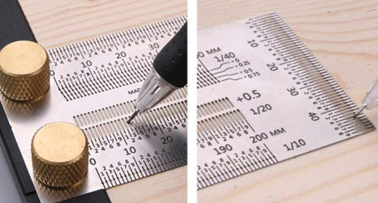 MARKING / SCRIBING RULER | STAINLESS STEEL | T-SHAPED | 200 MM (SR200)
