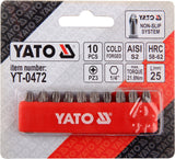 SCREWDRIVER BITS 10PCS  PZ3X25MM S2 (YT-0472)