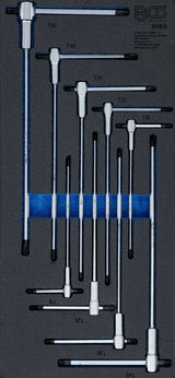 TOOL TRAY 1/3: SCREWDRIVER SET WITH SLIDING T-HANDLE | T-STAR (FOR TORX) | T10 - T50 | 9 PCS. (6090)
